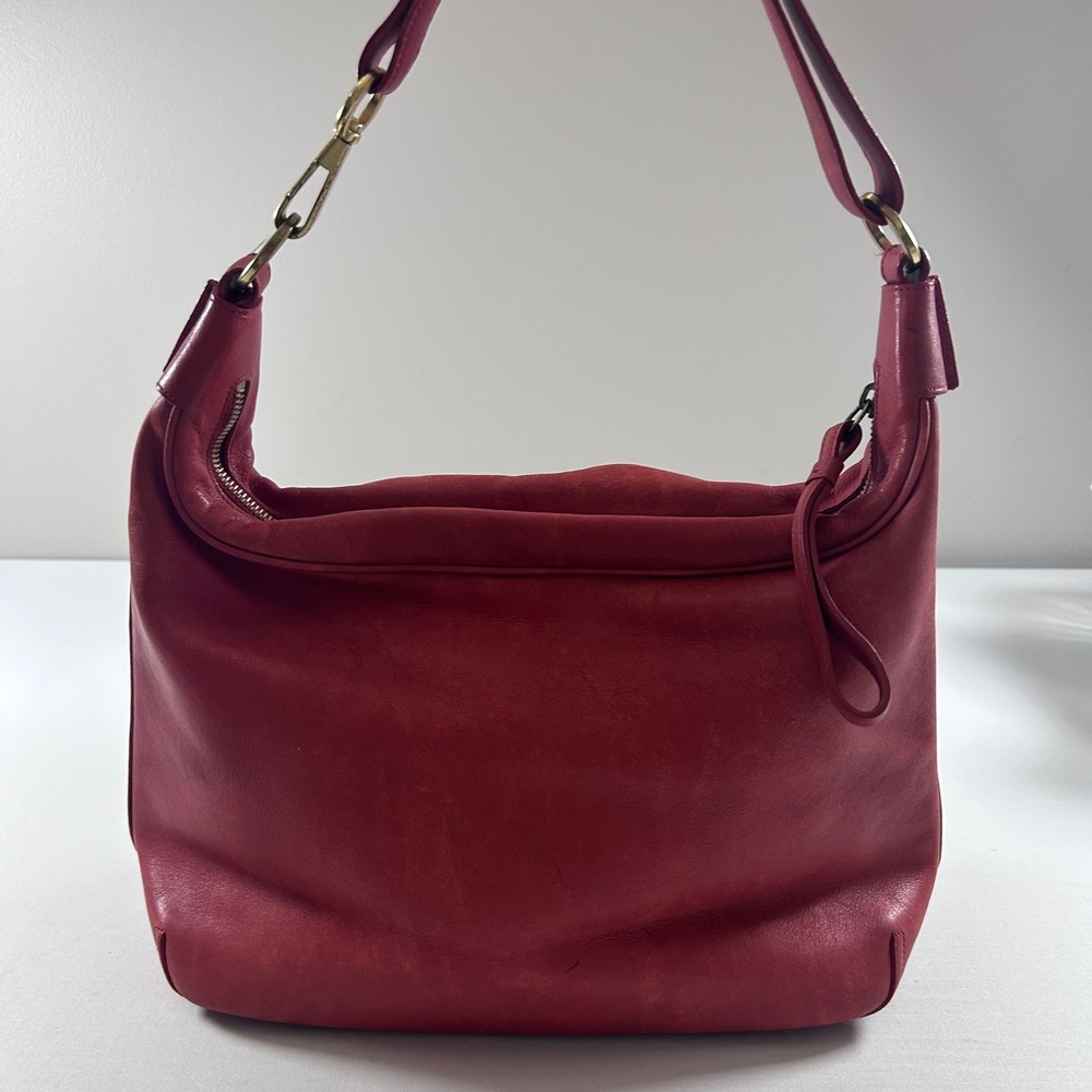 Coach Amanda 6951 Shoulder Bag Womens Red Leather Hobo Brass Vintage Y2K Boho - Picture 5 of 16